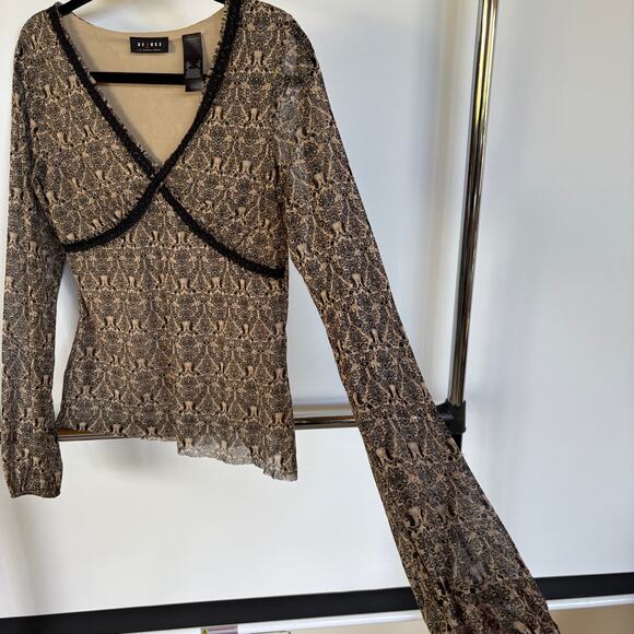 Y2K Babydoll Witchy Dark Romantic Fairy Goth Stretchy Date Night Top Small - Picture 4 of 8